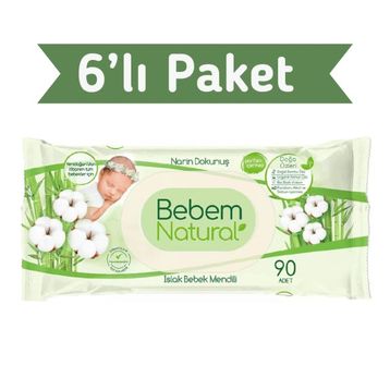 Bebem Natural 90'lı Islak Havlu Mendil (6 adet)