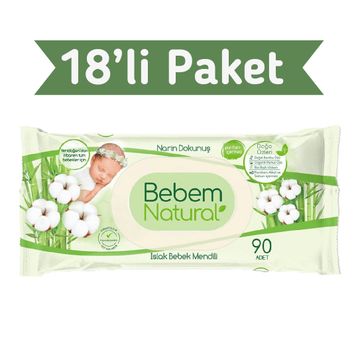 Bebem Natural 90'lı Islak Havlu Mendil (6 adet)