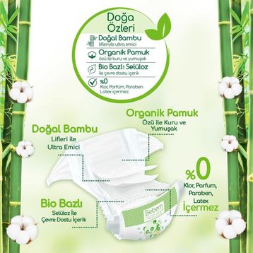 Bebem Natural No:2 Mini 126 Adet Bebek Bezi