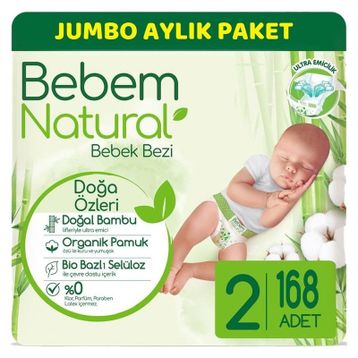 Bebem Natural No:2 Mini 168 Adet Bebek Bezi