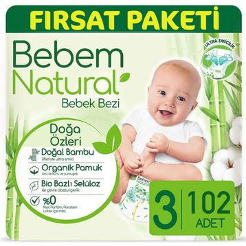 Bebem Natural No:3 Midi 102 Adet Bebek Bezi