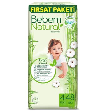 Bebem Natural No:4 Maxi 48 Adet Bebek Bezi