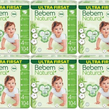 Bebem Natural No:4 Maxi 624 Adet Bebek Bezi