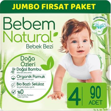 Bebem Natural No:4 Maxi 90 Adet Bebek Bezi