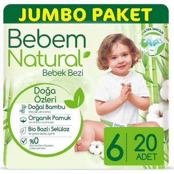 Bebem Natural No:6 XLarge 20 Adet Bebek Bezi