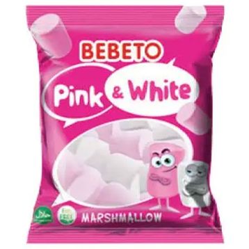 Bebeto Pink And White 250 gr Marshmallow Yumuşak Şeker