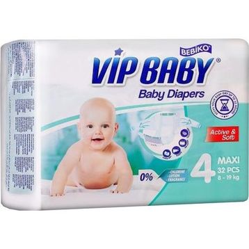 Bebiko Vip Baby Active Soft No:4 Maxi 32 Adet Bebek Bezi