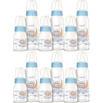 Bebsi Mavi 250 ml + 125 ml 6'lı Cam Biberon Seti