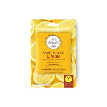 Bee Beauty Limon Desenli Kağıt Yüz Maskesi