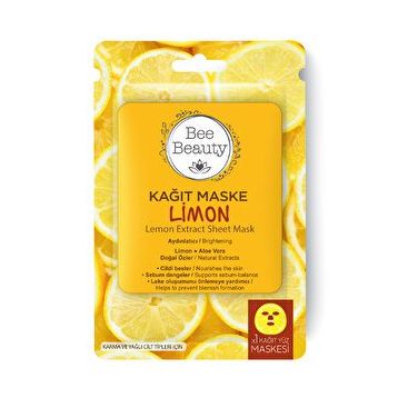 Bee Beauty Limon Desenli Kağıt Yüz Maskesi