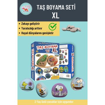 Bee Games Taş Boyama 3 Yaş Üstü Çocuklar İçin Zeka Geliştirici 6 Renk Akrilik Boyalı Fırçalı Aktivite Seti