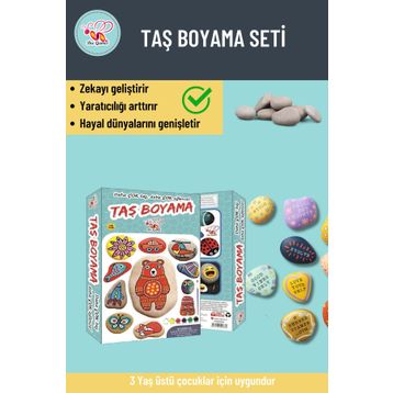 Bee Games Taş Boyama 3 Yaş Üstü Çocuklar İçin Zeka Geliştirici 6 Renk Akrilik Boyalı Fırçalı Aktivite Seti