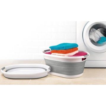 Bee Home Gri Katlanır Çamaşır Sepeti