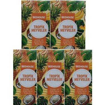 Beehouse 5'li Set Tropik Meyve Keseleri Dolap ve Çekmece Kokusu