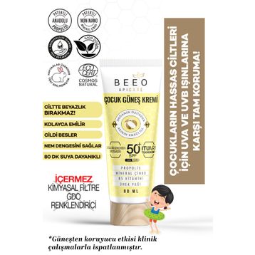 Bee'O Propolisli SPF50 80 ml Çocuk Güneş Kremi