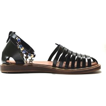 Beety 101-301 Taba Siyah Kadın Bodrum Sandalet