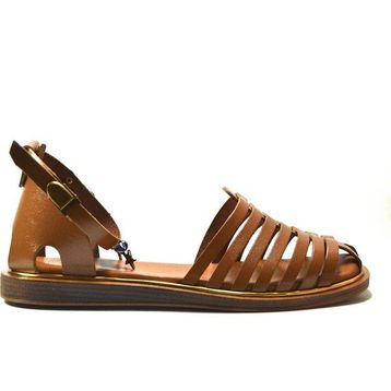 Beety 101-301 Taba Siyah Kadın Bodrum Sandalet