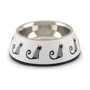 Beeztees 14x4.5 cm 160 ml Beyaz Paslanmaz Çelik Kedi Mama Su Kabı