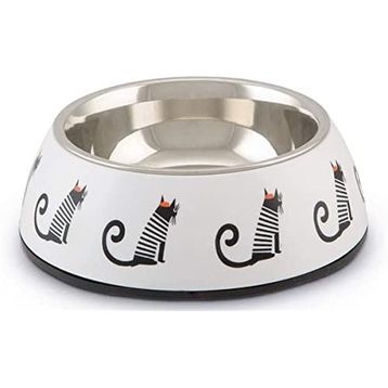 Beeztees 14x4.5 cm 160 ml Beyaz Paslanmaz Çelik Kedi Mama Su Kabı