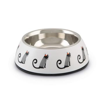 Beeztees 14x4.5 cm 160 ml Beyaz Paslanmaz Çelik Kedi Mama Su Kabı