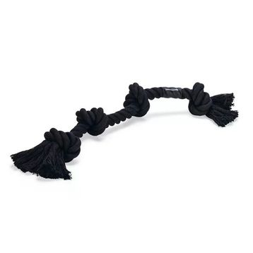 Beeztees Dört Düğümlü Pamuk İplerden Siyah 57x6x5 cm 270 gr Diş İpi Köpek Oyuncağı