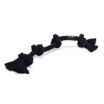 Beeztees Dört Düğümlü Pamuk İplerden Siyah 57x6x5 cm 270 gr Diş İpi Köpek Oyuncağı