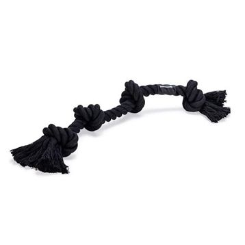 Beeztees Dört Düğümlü Pamuk İplerden Siyah 57x6x5 cm 270 gr Diş İpi Köpek Oyuncağı