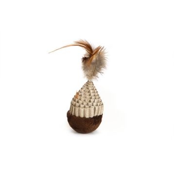 Beeztees Karton ve Tüylü Hacıyatmaz 5x5x12 cm Kedi Oyuncağı
