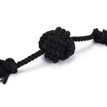 Beeztees Pamuk İplerden Siyah 40x7x7 cm 120 gr Diş İpinden Tutamaçlı Top Köpek Oyuncağı