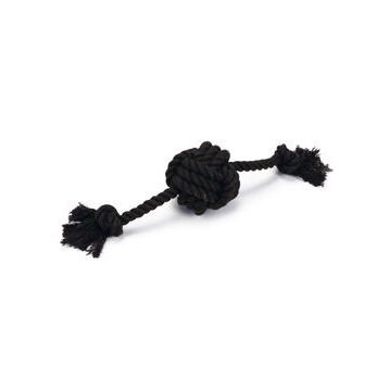 Beeztees Pamuk İplerden Siyah 40x7x7 cm 120 gr Diş İpinden Tutamaçlı Top Köpek Oyuncağı