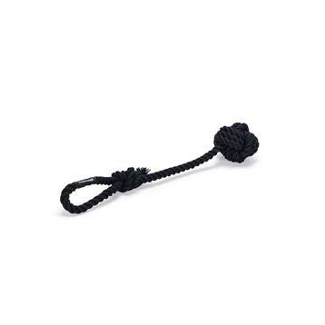 Beeztees Pamuk İplerden Siyah 40x7x7 cm 120 gr Diş İpinden Tutamaçlı Top Köpek Oyuncağı
