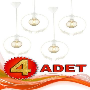 Begüsa Haliç Tekli Beyaz 4 Adet Bej Avize