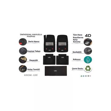 Beka Hyundai i20 2015 4D Havuzlu Yeni Nesil Universal Krom Gri Paspas