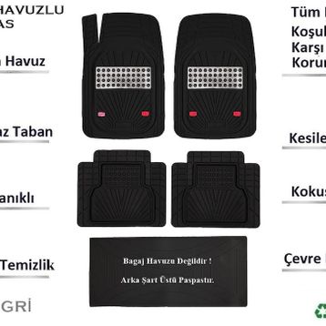 Beka Opel Corsa E 2015 Yeni Nesil Universal Krom Gri 4D Havuzlu Paspas