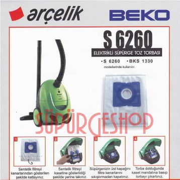 Beko BKS 1330 Microban Toz Süpürge Torbası