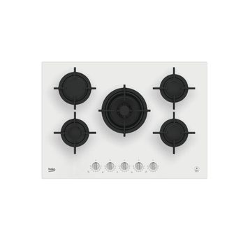 Beko KOCW 75220 DB Wok Gözlü Beyaz Cam Ankastre Ocak