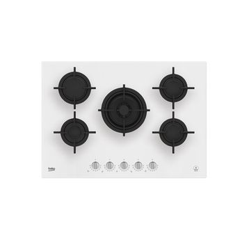 Beko KOCW 75220 DB Wok Gözlü Beyaz Cam Ankastre Ocak
