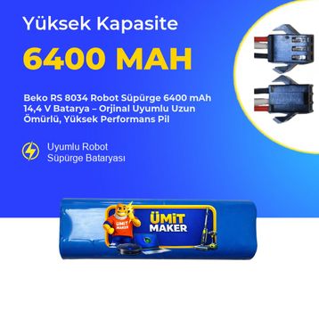 Beko RS 8034 HM 14.4 Vol 6400 Mah Robot Süpürge Batarya