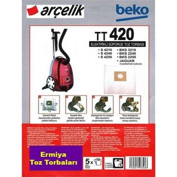 Beko TRB 2174 Elektrikli Süpürge 25 Adet Bez Kumaş Toz Torbası