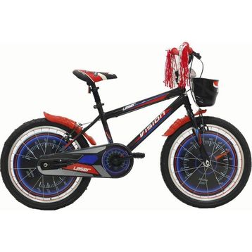Belderia Laser 1 Vites 20 Jant V-Fren Siyah Kırmızı Unisex Çocuk Bisikleti
