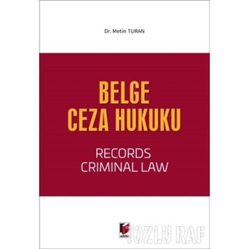 Belge Ceza Hukuku - Derya Metin Turan