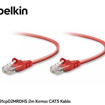 Belkin BLK-A3L791CP02MRDHS 2 m Kırmızı CAT5 Kablo
