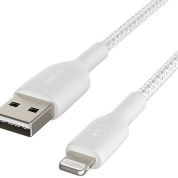 Belkin CAA002BT1MWH 1 m Beyaz Örgülü Lightning Kablosu