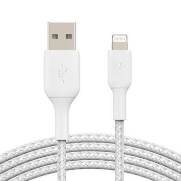 Belkin CAA002BT1MWH 1 m Beyaz Örgülü Lightning Kablosu