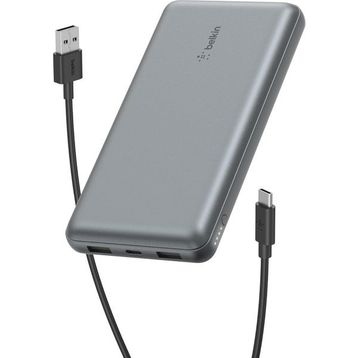 Belkin USB C Taşınabilir Şarj Cihazı 20.000 mAh USB Type C Giriş Çıkış Portu ve 2 USB A Portu USB C - A Arası Kablo Uzay Grisi Powerbank