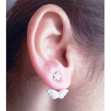 Bella Gloria GP00303 Melek Kanadı Piercing Gümüş Küpe