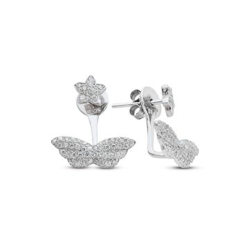 Bella Gloria GP00303 Melek Kanadı Piercing Gümüş Küpe