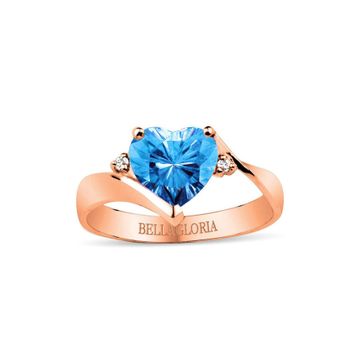 Bella Gloria GPY0042 Mavi Topaz Roz Aşk Yüzüğü