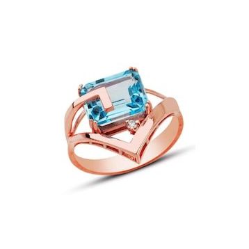 Bella Gloria GPY0054 Mavi Topaz Pırlanta Yüzük
