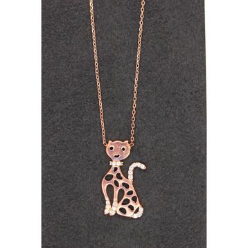 Bella Gloria TGK0096 Kedi Rose Kadın Gümüş Kolye